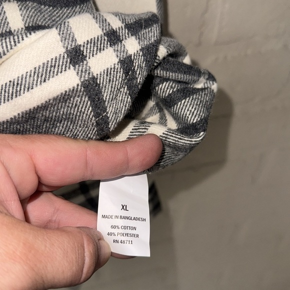 Falls Creek flannel tunic popover XL soft cream gray long sleeve NEW - Picture 4 of 6